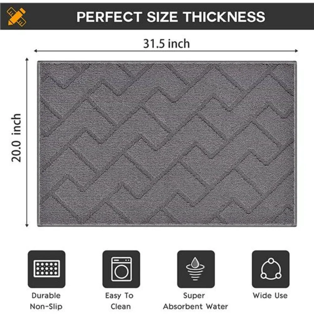 Indoor Doormat, Front Back Door Mat Rubber Backing Non Slip Door Mats 20”x31.5”